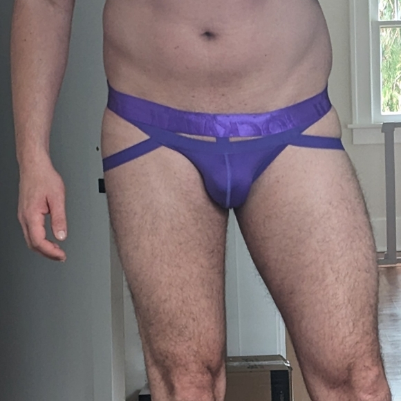 Jockmail Purple Medium Jock Thong Metal Rings - Picture 6 of 8